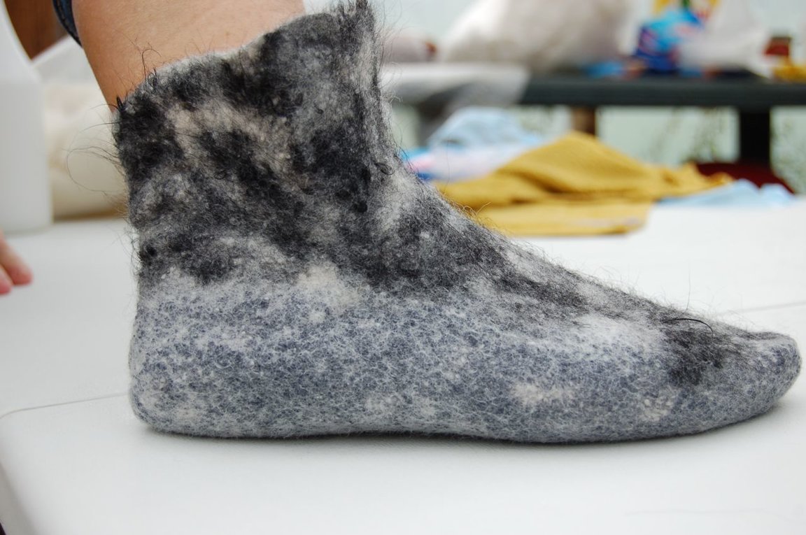 Felted Merino and Alpaca socks