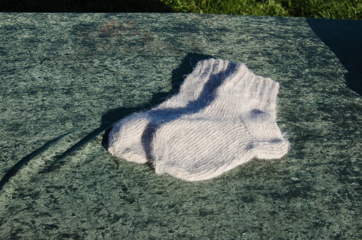 Hand spun and hand knitted alpaca socks